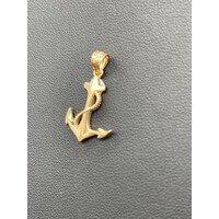 Ladies 9ct Yellow Gold Anchor Pendant (Pre-Owned)