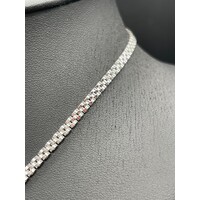 Ladies 14ct White Gold Fancy Link Diamond Necklace (Pre-Owned)