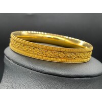 Ladies 22ct Yellow Gold Round Bangle (Pre-Owned)