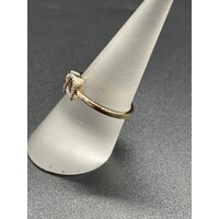 Ladies 10ct Yellow Gold Double Heart Ring (Pre-Owned)