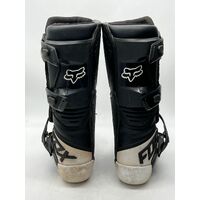 Fox Racing Comp MX Boots Youth Size Y4 Black White (Pre-owned)