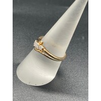 Ladies 10ct Yellow Gold Diamond Ring (Pre-Owned)