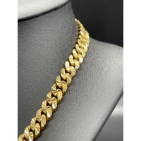 Mens 18ct Yellow Gold Diamond Cut Curb Link Necklace (Pre-Owned)