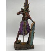 Egyptian Style Undead Knight with Glaive and Skull Shield Collectable Statue