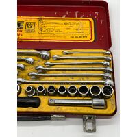 Vintage Sidchrome 1/2" Square Drive Socket Set Cat No. 45171 Australian Made (Pre-owned)