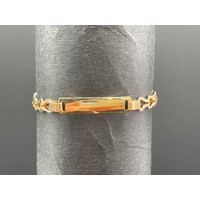 Unisex 18ct Yellow Gold Fancy Link ID Bracelet (Pre-Owned)
