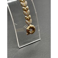 Ladies 9ct Yellow Gold Fancy Link Bracelet (Pre-Owned)