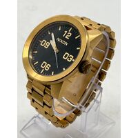 Nixon Take Charge Corporal All Gold Black Stainless Steel Bracelet Men's Watch
