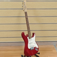 Casino Custom Series Red Strat Style Electric Guitar Missing Whammy Bar