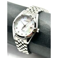 Citizen Quartz WR 50m Silver Tone Stainless Steel Crystal Dress Watch