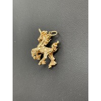 Ladies 14ct Yellow Gold Unicorn Pendant (Pre-Owned)