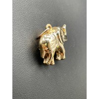 Unisex 9ct Yellow Gold Nose Up Elephant (Pre-Owned)