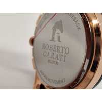 Roberto Carati Blue and Rose Gold Men’s Metal Band Watch (Pre-owned)