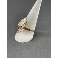 Ladies 9ct Yellow Gold Diamond Cluster Ring (Pre-Owned)