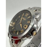 Seiko Solar Two Tone Black Dial Analogue Stainless Steel Men’s Watch