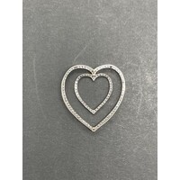 Ladies 14ct White Gold Diamond Heart Shape Pendant (Pre-Owned)