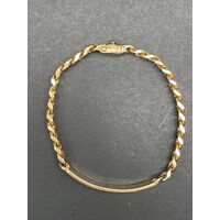 Mens 18ct Yellow Gold Curb Link ID Bracelet (Pre-Owned)