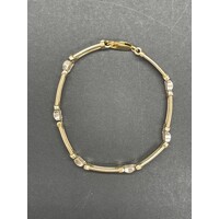 Ladies 9ct Yellow Gold Fancy Bar Link Bracelet