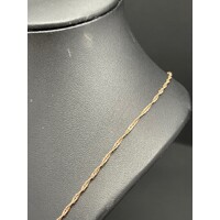 Ladies 9ct Yellow Gold Singapore Link Necklace (Pre-Owned)