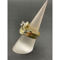 Ladies 18ct Yellow Gold Diamond Wedding Ring Set