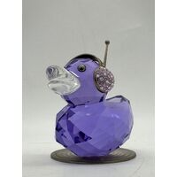 Swarovski Violet Crystal Figurine Happy Duck DJ Duck Headphones Limited Edition