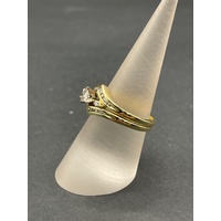 Ladies 18ct Yellow Gold 2 Set Diamond Rings
