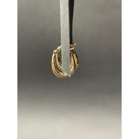 Ladies 9ct Yellow Gold Oval Hoop Earrings