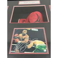 Mike Tyson Signed Gloves and Prints with 2x Fight Tickets in Frame with COA