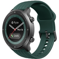 RYZE Flex Fitness & Wellbeing Smart Watch Dark Grey Black Green Activity Tracker