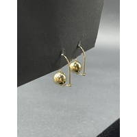 Ladies 9ct Yellow Gold Euro Ball Earrings
