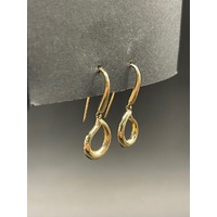 Ladies 10ct Yellow Gold Tear Drop Dangle Earrings
