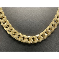 Men's 9ct Yellow Gold Pattern Curb Link Necklace