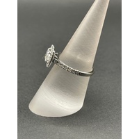 Ladies 18ct White Gold Diamond Halo Ring