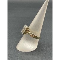 Ladies 9ct Yellow Gold Diamond Cluster Ring
