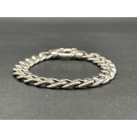 Mens 925 Sterling Silver Curb Link Bracelet