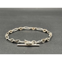 Ladies 925 Sterling Silver Knot Link Bracelet