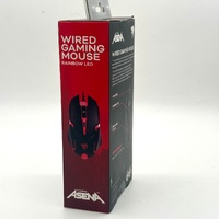 Asena Wired Gaming Mouse Rainbow LED Ergonomic 2400 DPI USB PC Optical