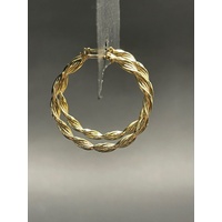 Ladies 9ct Yellow Gold Round Hoop Earrings