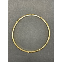 Ladies 22ct Yellow Gold Pattern Round Bangle