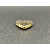 Ladies 9ct Yellow Gold Love Heart Locket Pendant