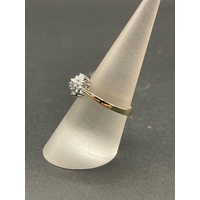 Ladies 9ct Yellow Gold Diamond Cluster Ring