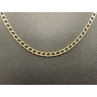 Unisex 9ct Yellow Gold Square Curb Link Necklace
