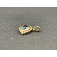 Ladies 18ct Yellow Gold Evil Eye Pendant