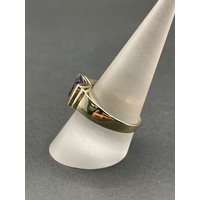 Ladies 9ct Yellow Gold Purple Gemstone Ring