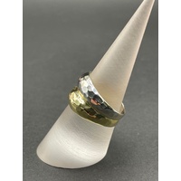 Ladies 18ct Two Tone Gold Double Ring