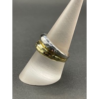 Ladies 18ct Two Tone Gold Double Ring
