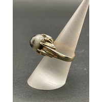 Ladies 14ct Yellow Gold Multi Colour Pearl Ring