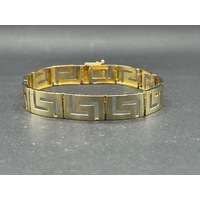 Mens 14ct Yellow Gold Fancy Link Bracelet