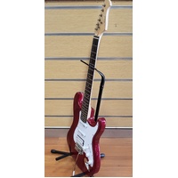 Artist Leo 6 String Right Handed Electric Guitar Deep Red with Soft Case