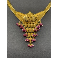 Ladies 22ct Yellow Gold Indian Filigree Fancy Necklace